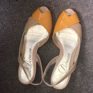 Delman tan and yellow Flats